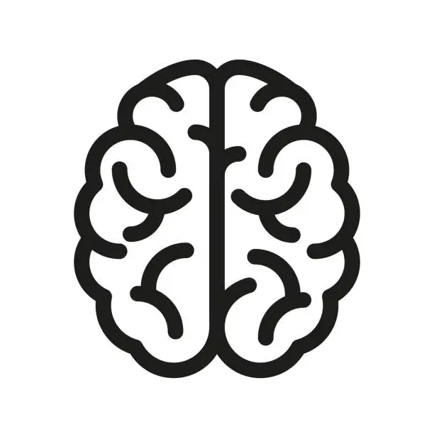 Vector illustration of Human brain icon - vector