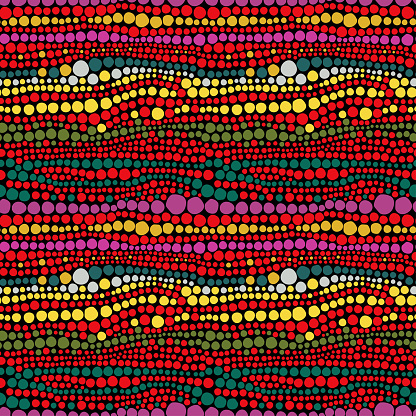 african pattern of bright strings of beads, seamless vector pattern in traditional style