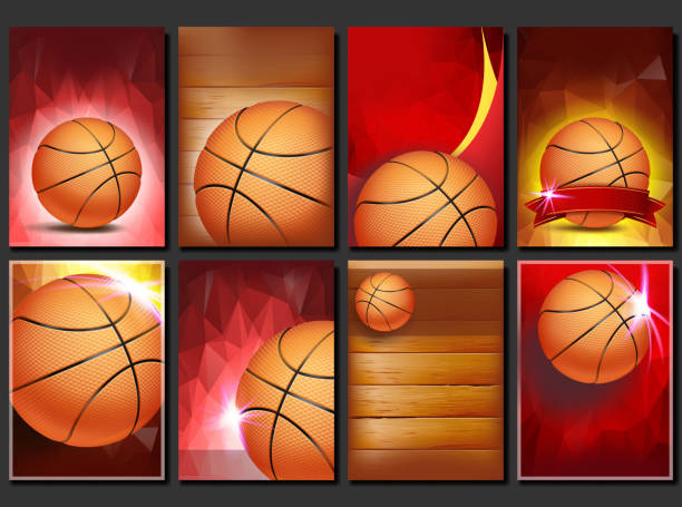 istock Basketball Poster Set Vector. Empty Template For Design. Basketball Ball. Tournament. Sport Event Announcement. Banner Advertising. Game Flyer, Leaflet Blank Illustration 1005390272