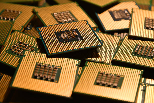 istock closeup of cpu chips. selective focusing. 1005398450