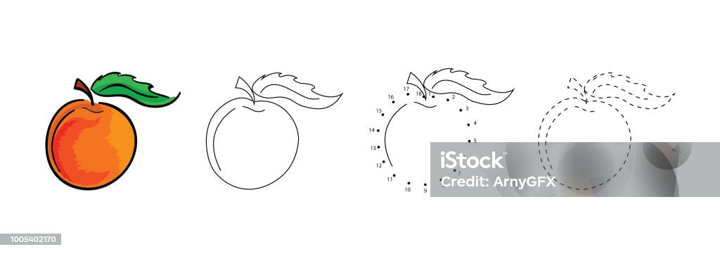 Bộ Vector Của Những Quả Đào Trẻ Em Vẽ Trang Trò Chơi Giáo Dục Trẻ Em Hình  minh họa Sẵn có - Tải xuống Hình ảnh Ngay bây giờ - iStock