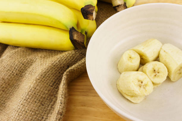 istock Fresh banana on White bowl and sack 1005418450