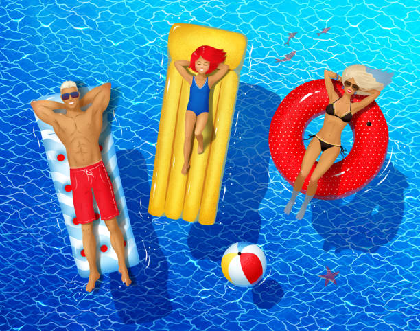 istock Top view summertime illustration of happy family 1005429336