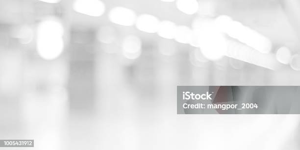 Blurred Black And White Background Blur Office With Bokeh Light Background Banner Business Concept Stock Photo - Download Image Now