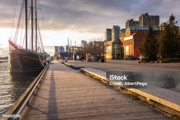 View Of Toronto Waterfront At Sunset Stock Photo - Download Image Now - Toronto, Autumn, Canada