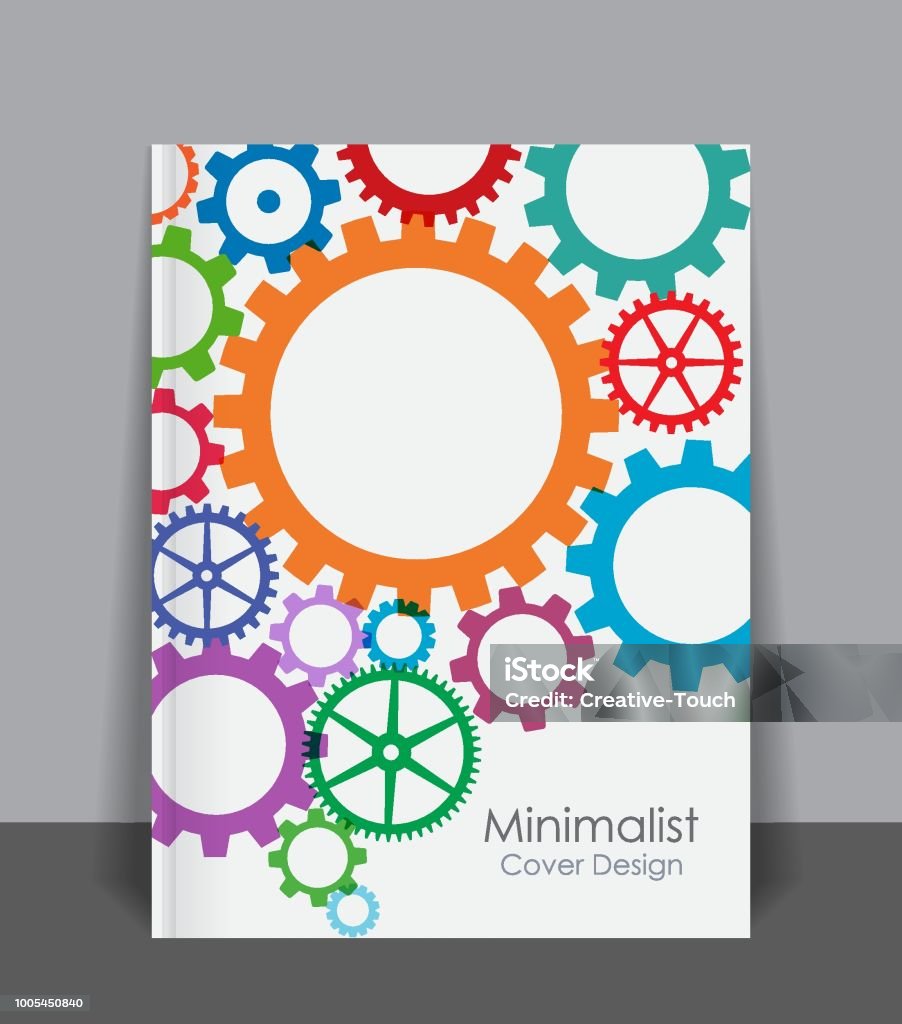 Minimalist cover design Gear - Mechanism stock vector