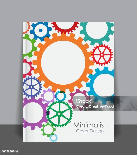 Minimalist Cover Design Stock Illustration - Download Image Now - Gear - Mechanism, Report - Document, Template