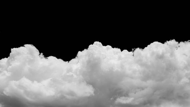 istock Close-up cumulus clouds isolated on black background, Black sky with white clouds 1005456744