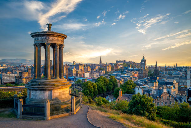 calton hill landscape of calton hill, edinburgh, uk wiltshire stock pictures, royalty-free photos & images