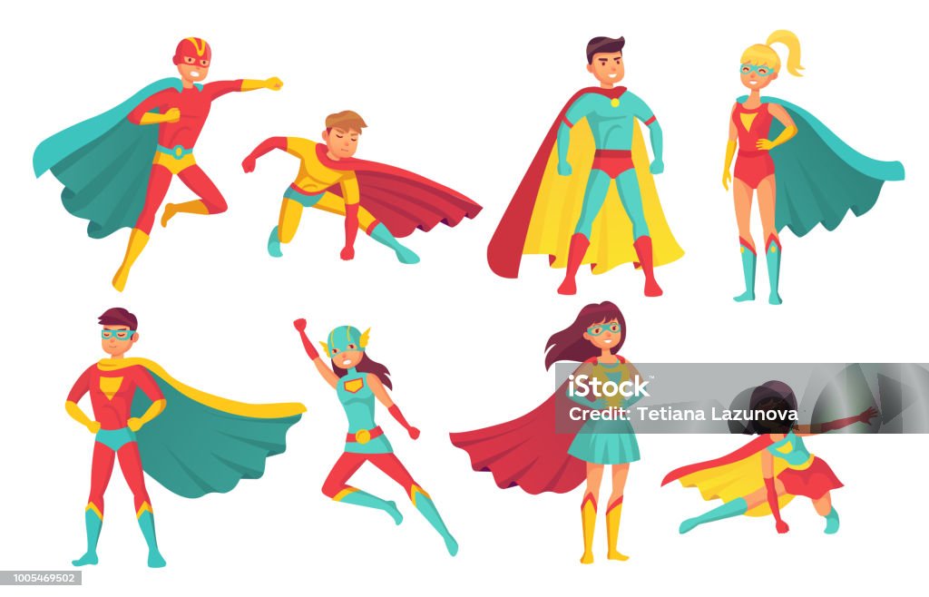 Ilustración de Personajes De Superhéroe De Dibujos Animados Hembra Y Macho Volando Superhéroes Con Superpoderes Valiente Superman Y Superwoman Aislaron Conjunto De Vectores y más Vectores Libres de Derechos de Superhéroe - Ilustración de Personajes De Superhéroe De Dibujos Animados Hembra Y Macho Volando Superhéroes Con Superpoderes Valiente Superman Y Superwoman Aislaron Conjunto De Vectores y más Vectores Libres de Derechos de Superhéroe -