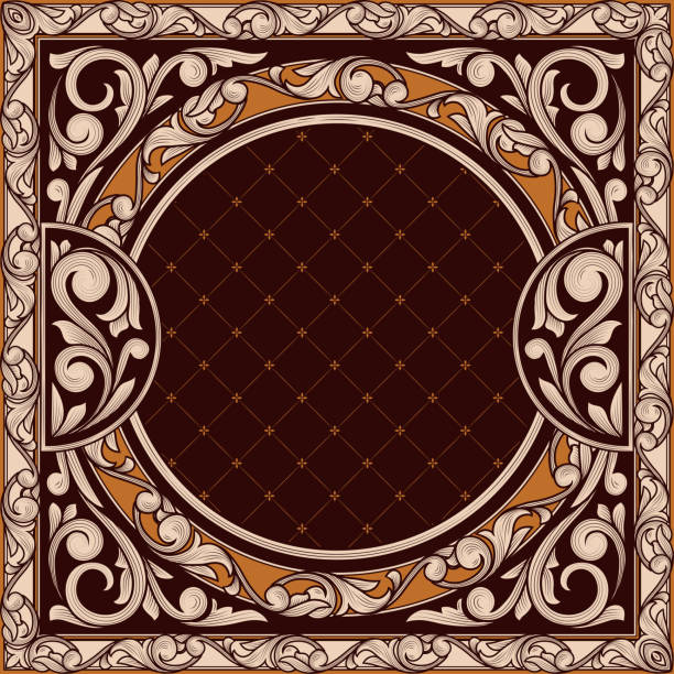 vintage-dekorativ verzierten design - art nouveau classic backgrounds frame stock-grafiken, -clipart, -cartoons und -symbole