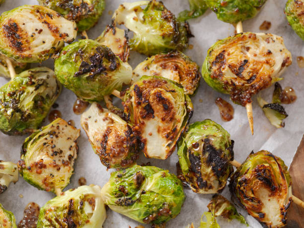 istock BBQ Brussels Sprouts with Grainy Mustard, Honey Glaze 1005474190