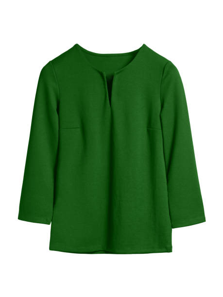 istock Dark green classy elegant woman office blouse isolated white 1005483090