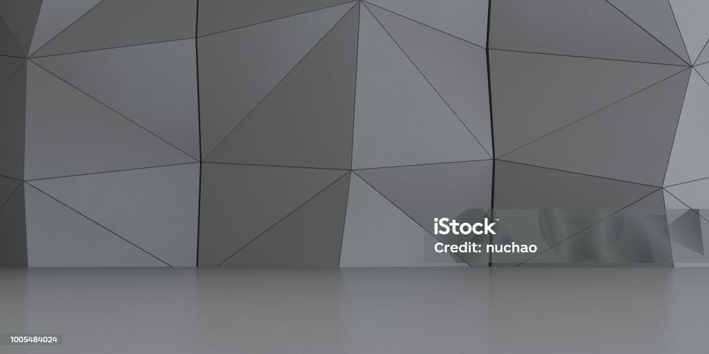 3d Stimulate Of Concrete Polygon Interior Space With Modern Pattern On ...