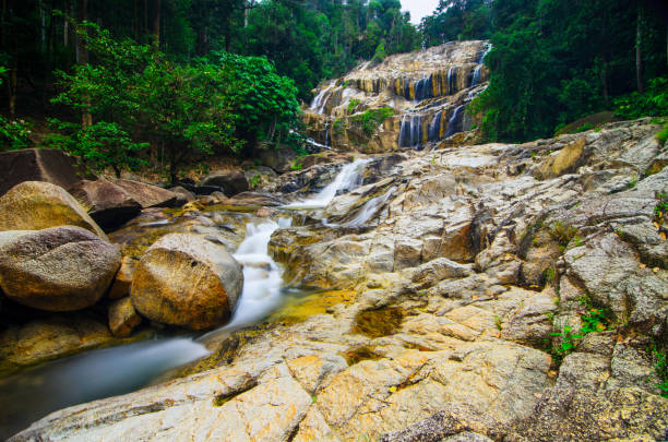 Long exposure scenery of Sungai Pandan Waterfall which is located 25KM from Kuantan town