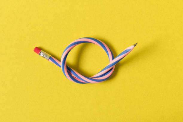 istock Flexible pencil . Isolated on yellow background 1005505120