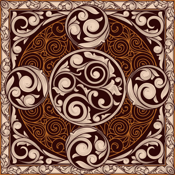 vintage-dekorativ verzierten design - art nouveau classic backgrounds frame stock-grafiken, -clipart, -cartoons und -symbole