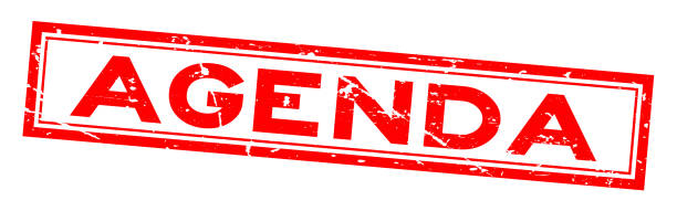 istock Grunge red agenda word square rubber seal stamp on white background 1005519946
