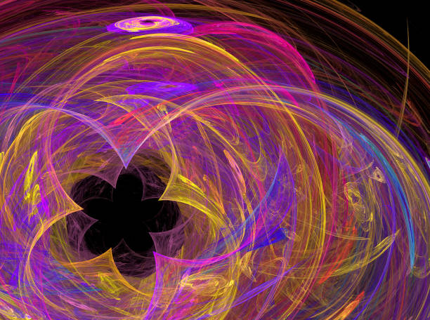 istock Abstract illustration of a fractal pattern on black background 1005521100