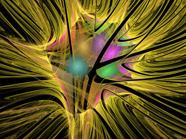 istock Abstract illustration of a fractal pattern on black background 1005521254