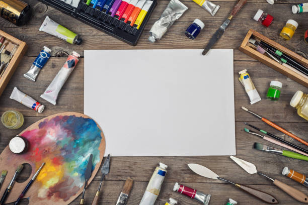 istock Set of artist accessories collection. 1005524718