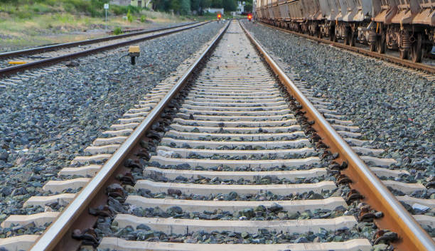 istock rails and freight wagons on the railway 1005529304