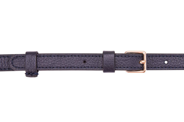istock Strap of blue leather, close-up 1005529680