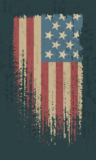 флаг сша - grungy flag stock illustrations