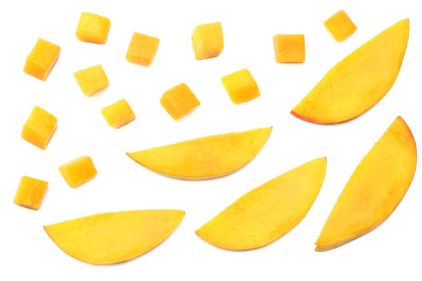 istock mango slice isolated on white background. healthy food. top view 1005618684