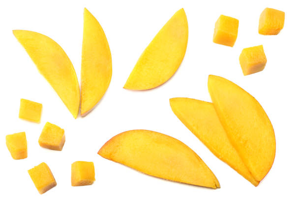 istock mango slice isolated on white background. healthy food. top view 1005618690