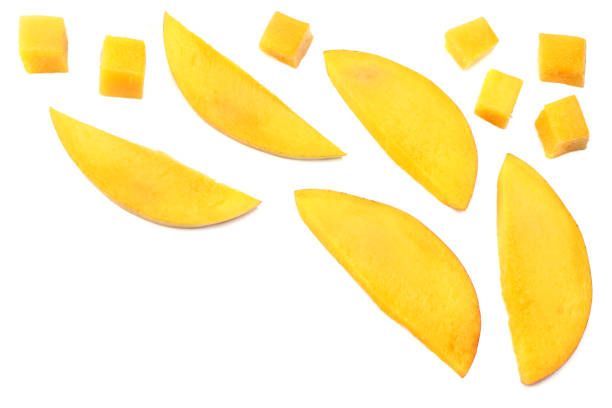 istock mango slice isolated on white background. healthy food. top view 1005618694