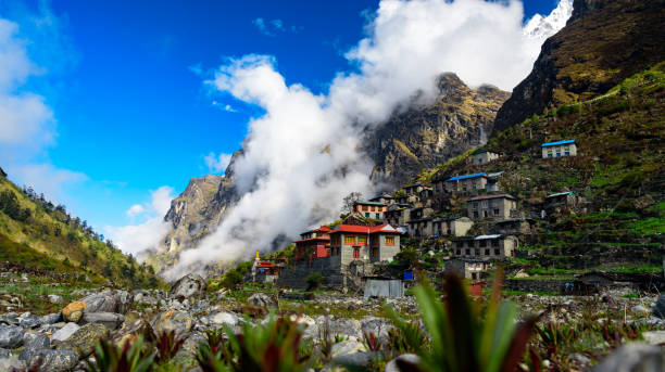istock mountain village in the Himalayas, Nepal. May 2018 1005621700