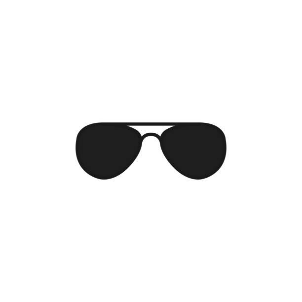 ilustrações de stock, clip art, desenhos animados e ícones de black glasses. vector icon illustration. - sun protection glasses glass