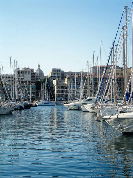 Old sea port in Marseille Old sea port in Marseille sailboat mast stock pictures, royalty-free photos & images