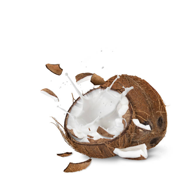 istock close-up of a coconuts with milk splash 1005628176