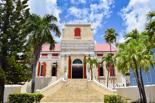 Saint Thomas, US Virgin Islands - April 01 2014: Frederick Evangelical Lutheran Church in Saint Thomas, US Virgin Islands