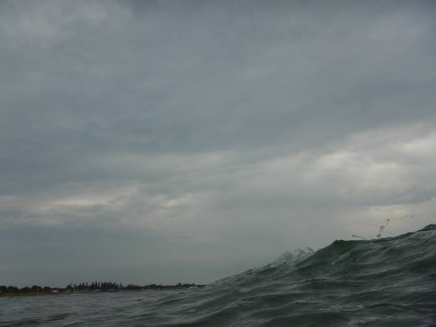 istock Rough sea and cloudy sky on the beach 1005636594