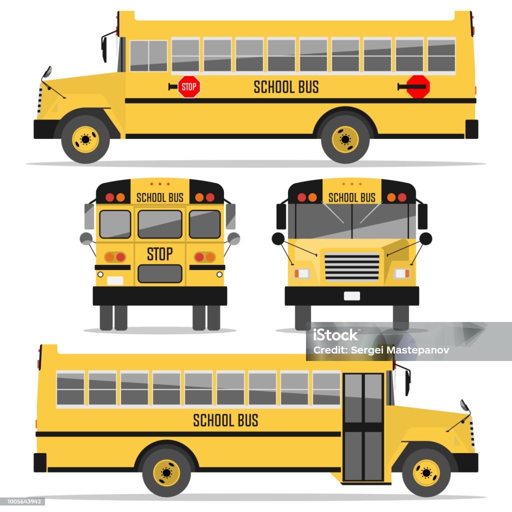 School bus. Isolated on white background School bus. Isolated on white background. Illustration in a flat style School Bus stock vector