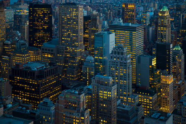 뉴욕시 정보 - skyscraper low angle view new york city night 뉴스 사진 이미지