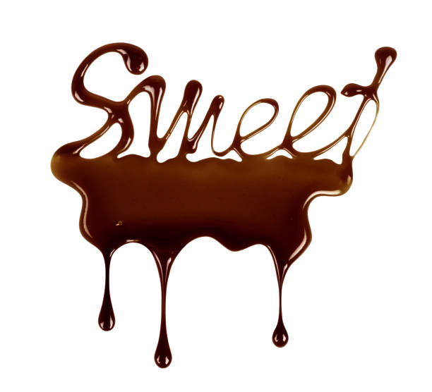 istock The word Sweet written with melted chocolate on white background 1005651564