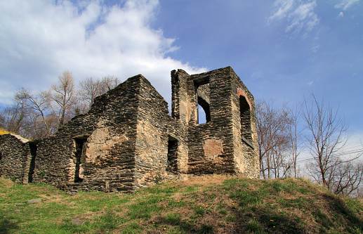 The ruins of St. John's Episcopal Church are one of the numerous historical landmarks that hikers find along the Appalachian Trail as it makes its way through the town of Harpers Ferry, West Virginia