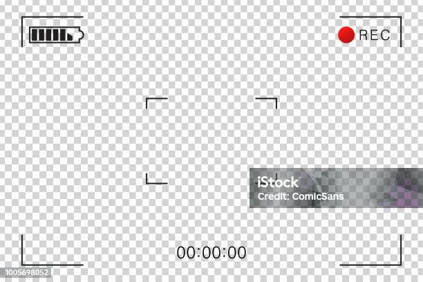 Fotogramma Dello Schermo Video Isolato Realistico Vettoriale Per La Decorazione E La Copertura Sullo Sfondo Trasparente Concetto Di Cinema Fotografia E Scena Video - Immagini vettoriali stock e altre immagini di Videocamera