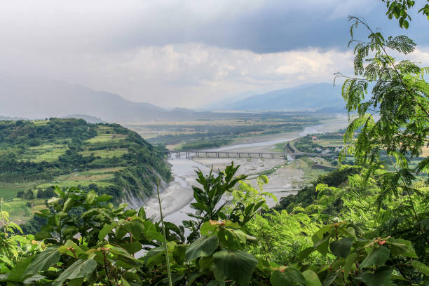 Rural landscape on a rainy day in Taiwan
