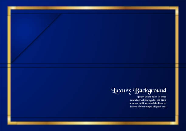 istock Abstract blue background in premium concept with golden border. Template design for cover, business presentation, web banner, wedding invitation and luxury packaging. 1005718142