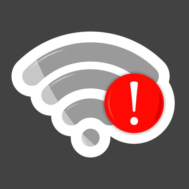 istock No WiFi vector icon on transparent  background. Wi-Fi logo illustration. Lack of internet  colored sticker. Layers grouped for easy editing illustration.  For your design. 1005718182
