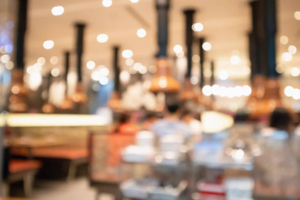 istock Korean barbecue grill restaurant interior blur background with bokeh light 1005728496