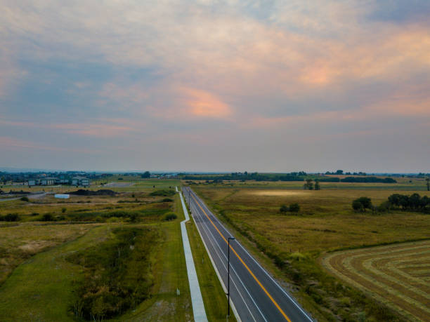istock Aerial view of Loney  road 1005728720