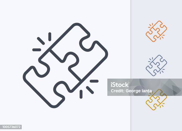 Locked Puzzle Pieces Pastel Stroke Icons Stock Illustration - Download Image Now - Icon Symbol, Puzzle, Match - Sport