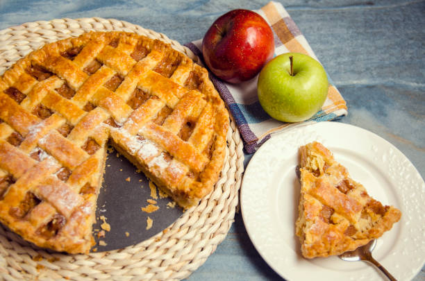 istock Slice of apple pie on plate 1005738814