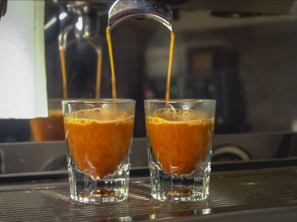 Espresso Machine Pouring Shots